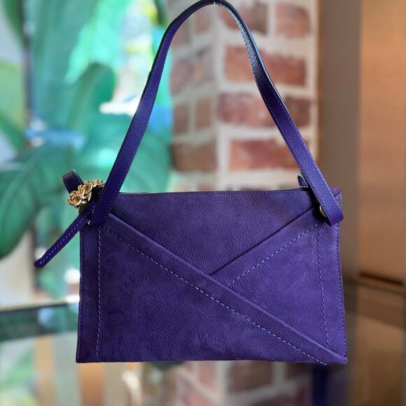 MULBERRY M Zipped Purple Suede Pouch - Picture 3 of 8